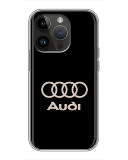 Чохол для iPhone 14 Pro Max з картинкою «Audi — золотий логотип»