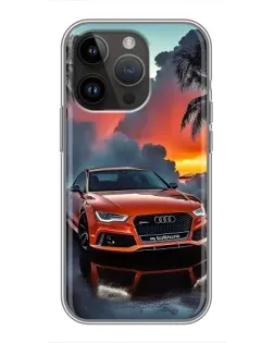 Чохол для iPhone 14 Pro Max з картинкою «Audi — захід сонця»