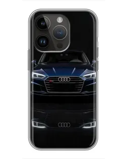 Чохол для iPhone 14 Pro Max з картинкою «Audi — нічне відображення»