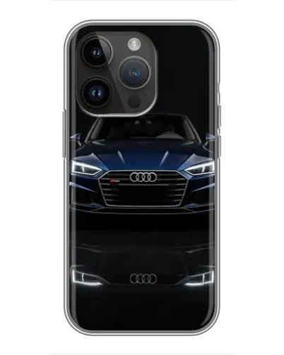 Чохол для iPhone 14 Pro Max з картинкою «Audi — нічне відображення»