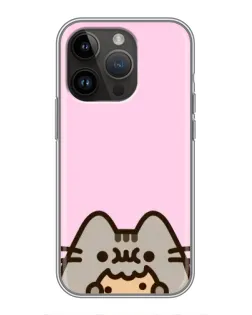 Чехол для iPhone 14 Pro Max с картинкой «Pusheen и печенье»