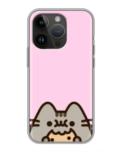 Чехол для iPhone 14 Pro Max с картинкой «Pusheen и печенье»