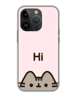 Чехол для iPhone 14 Pro Max с картинкой «Пушин говорит Hi»