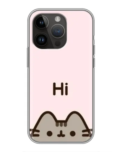 Чехол для iPhone 14 Pro Max с картинкой «Пушин говорит Hi»