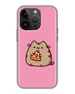 Чехол для iPhone 14 Pro Max с картинкой «Пушин с пиццей»