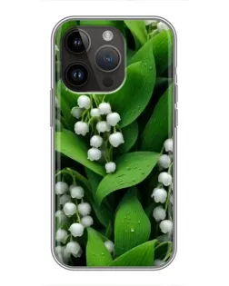 Чехол для iPhone 14 Pro Max с картинкой «Ландыши в зелени»