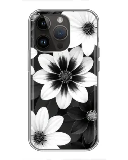 Чехол для iPhone 14 Pro Max с картинкой «Монохромные астры»
