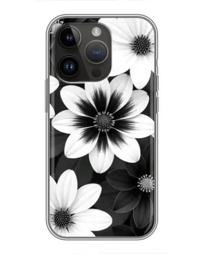 Чехол для iPhone 14 Pro Max с картинкой «Монохромные астры»