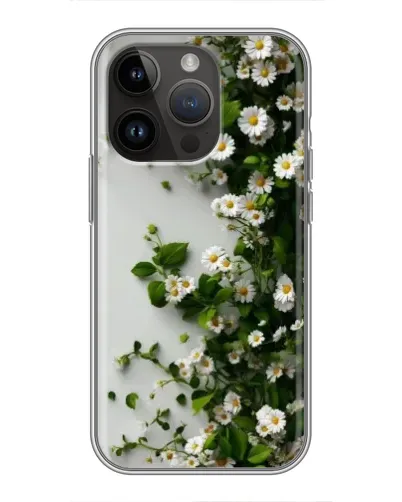 Чехол для iPhone 14 Pro Max с картинкой «Ветка мелких белых цветов»