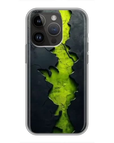 Чехол для iPhone 14 Pro Max с картинкой «Салатовый разлом скалы»