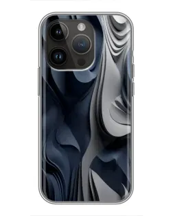 Чехол для iPhone 14 Pro Max с картинкой «Объемные синие складки»