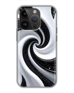 Чехол для iPhone 14 Pro Max с картинкой «Черно-белая спираль»
