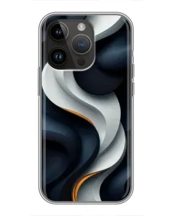 Чехол для iPhone 14 Pro Max с картинкой «Объемные черно-белые ленты»