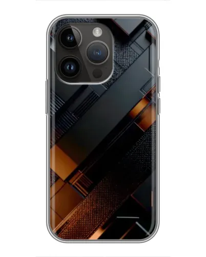 Чехол для iPhone 14 Pro Max с картинкой «Черные геометрические блоки»