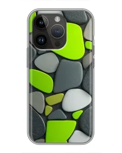 Чехол для iPhone 14 Pro Max с картинкой «Яркая неоновая галька»