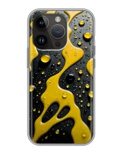 Чехол для iPhone 14 Pro Max с картинкой «Жидкое желтое золото»