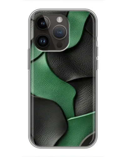 Чехол для iPhone 14 Pro Max с картинкой «Зеленые кожаные волны»