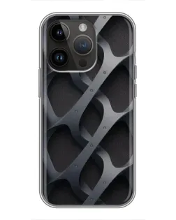 Чехол для iPhone 14 Pro Max с картинкой «Объемное серое плетение»