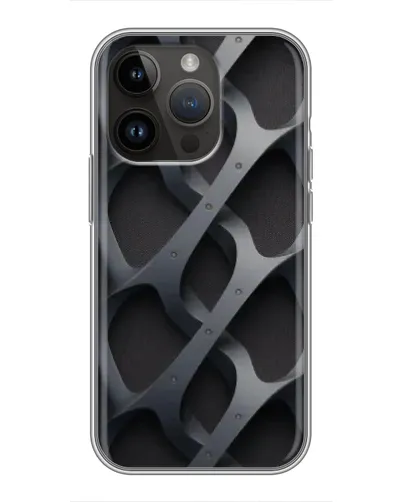 Чехол для iPhone 14 Pro Max с картинкой «Объемное серое плетение»