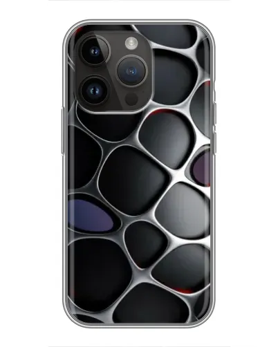 Чехол для iPhone 14 Pro Max с картинкой «Объемная темная решетка»