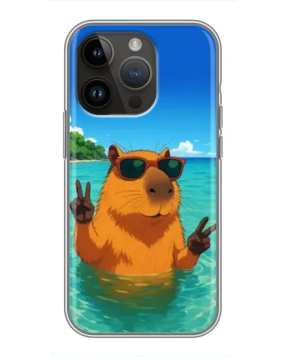 Чехол для iPhone 14 Pro Max с картинкой «Морская капибара»