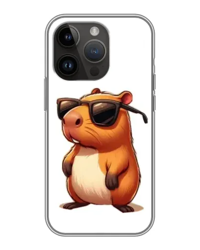 Чехол для iPhone 14 Pro Max с картинкой «Капибара в очках»