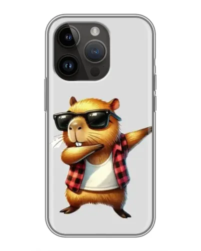 Чехол для iPhone 14 Pro Max с картинкой «Капибара рэпер даб»