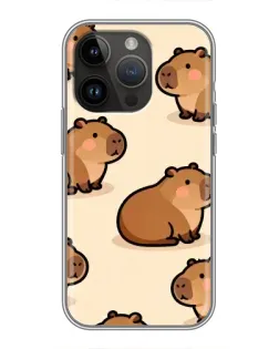 Чехол для iPhone 14 Pro Max с картинкой «Паттерн милых капибар» Чехол для iPhone 14 Pro Max с картинкой «Паттерн милых капибар»