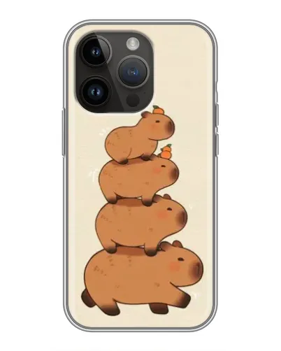 Чехол для iPhone 14 Pro Max с картинкой «Башня из капибар»