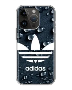 Чехол для iPhone 14 Pro с картинкой «Adidas Trefoil Blue»