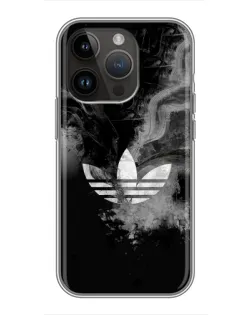 Чехол для iPhone 14 Pro с картинкой «Абстрактный дым Adidas»