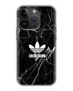Чехол для iPhone 14 Pro с картинкой «Белый мрамор Adidas»