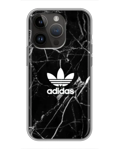 Чехол для iPhone 14 Pro с картинкой «Белый мрамор Adidas»