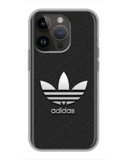 Чехол для iPhone 14 Pro с картинкой «Adidas Карбоновая текстура»