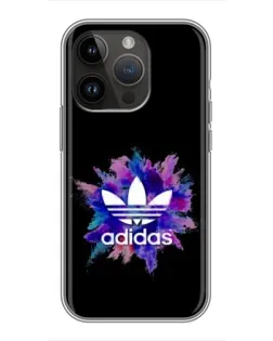 Чехол для iPhone 14 Pro с картинкой «Взрыв красок Adidas»