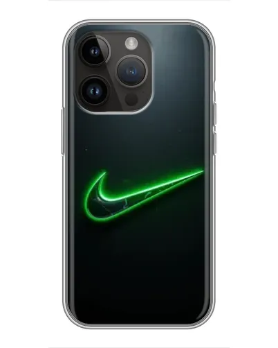 Чохол для iPhone 14 Pro з картинкою «Неоновий контур Nike»
