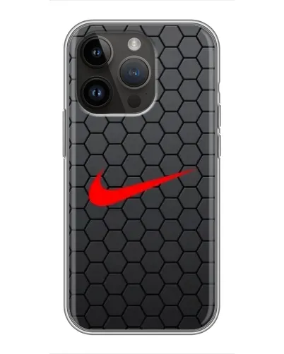 Чохол для iPhone 14 Pro з картинкою «Nike — карбонова сітка»