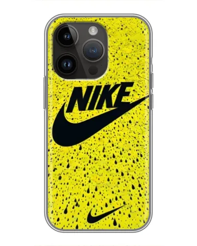 Чохол для iPhone 14 Pro з картинкою «Жовтий текстурний Nike»