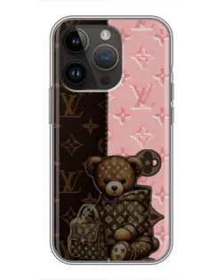 Чехол для iPhone 14 Pro с картинкой «Мишка в стиле LV»