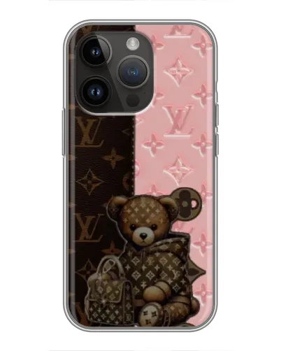 Чехол для iPhone 14 Pro с картинкой «Мишка в стиле LV»