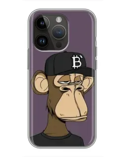 Чехол для iPhone 14 Pro с картинкой «Bored Ape в кепке»