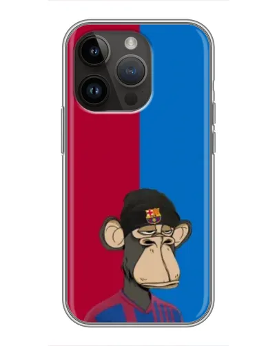 Чохол для iPhone 14 Pro з картинкою «Bored Ape — фанат Барси»