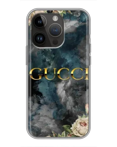Чехол для iPhone 14 Pro с картинкой «Абстрактные цветы Gucci»
