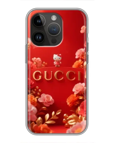 Чехол для iPhone 14 Pro с картинкой «Gucci — золотой сад»