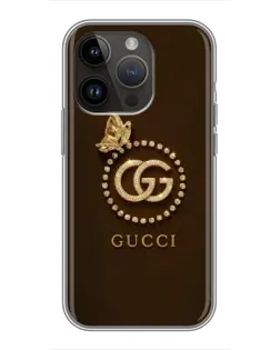 Чохол для iPhone 14 Pro з картинкою «Gucci — золотий метелик» Чохол для iPhone 14 Pro з картинкою «Gucci — золотий метелик»