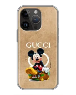 Чохол для iPhone 14 Pro з картинкою «Міккі Маус Gucci — крафт» Чохол для iPhone 14 Pro з картинкою «Міккі Маус Gucci — крафт»