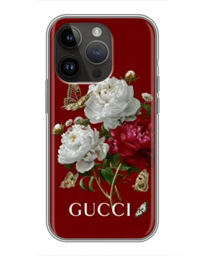 Чехол для iPhone 14 Pro с картинкой «Gucci —  сад»
