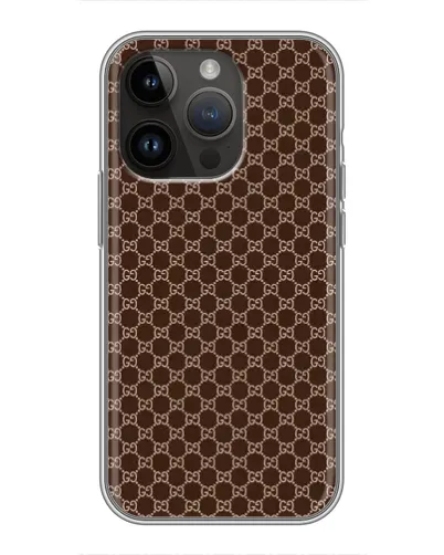 Чехол для iPhone 14 Pro с картинкой «Gucci — шоколадная сетка» Чехол для iPhone 14 Pro с картинкой «Gucci — шоколадная сетка»