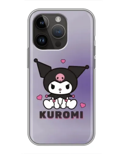 Чехол для iPhone 14 Pro с картинкой «Kuromi — фиолетовый арт»