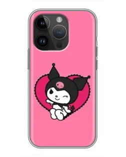 Чехол для iPhone 14 Pro с картинкой «Kuromi — любовь в сердце»